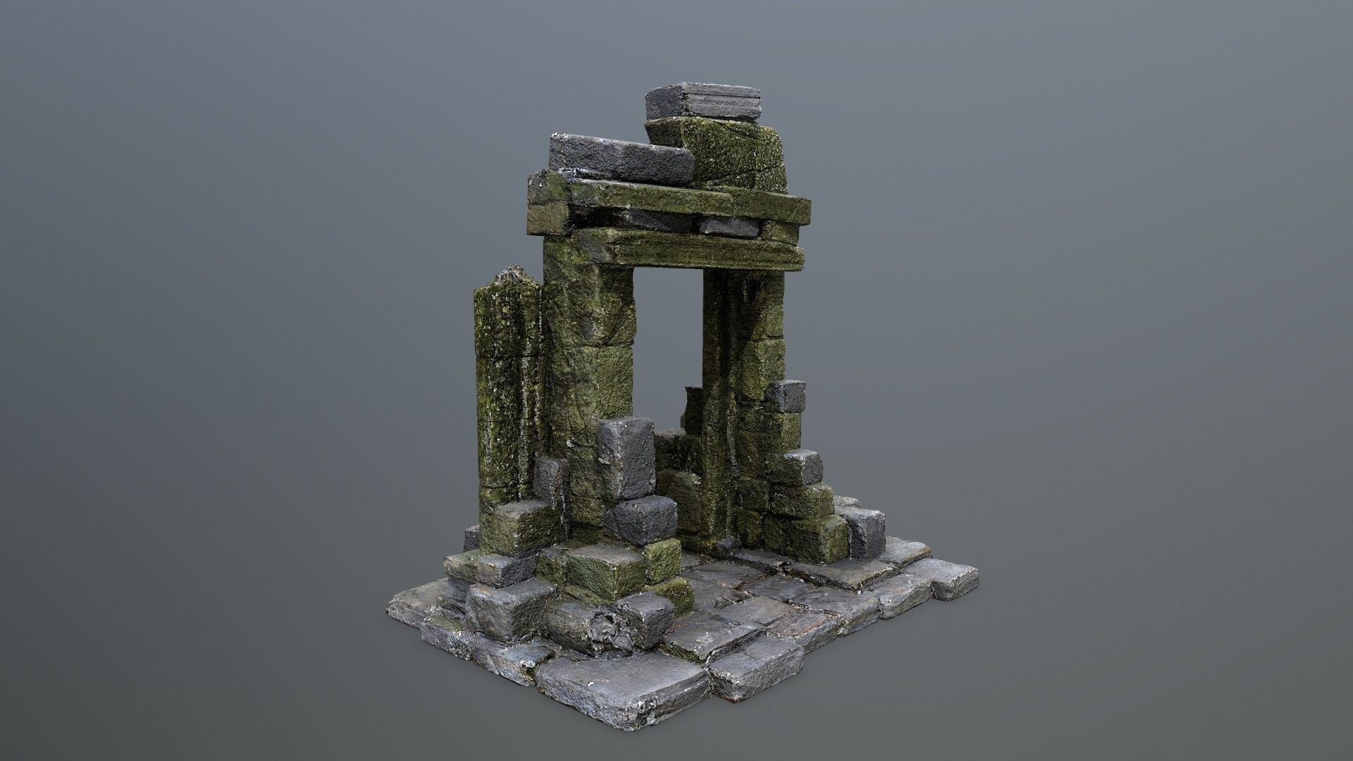 Ruin Gate Low-poly 3D model_3
