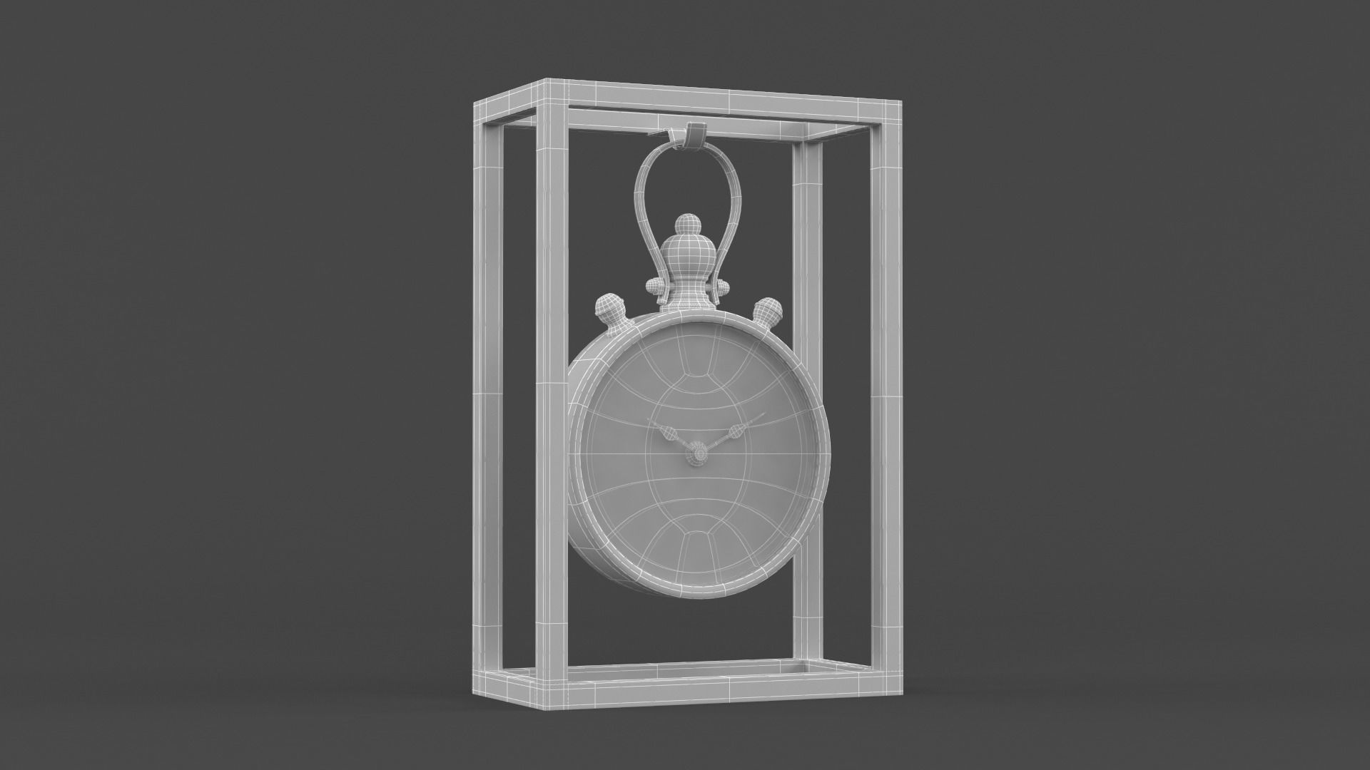Iron Table Clock 3D model_10