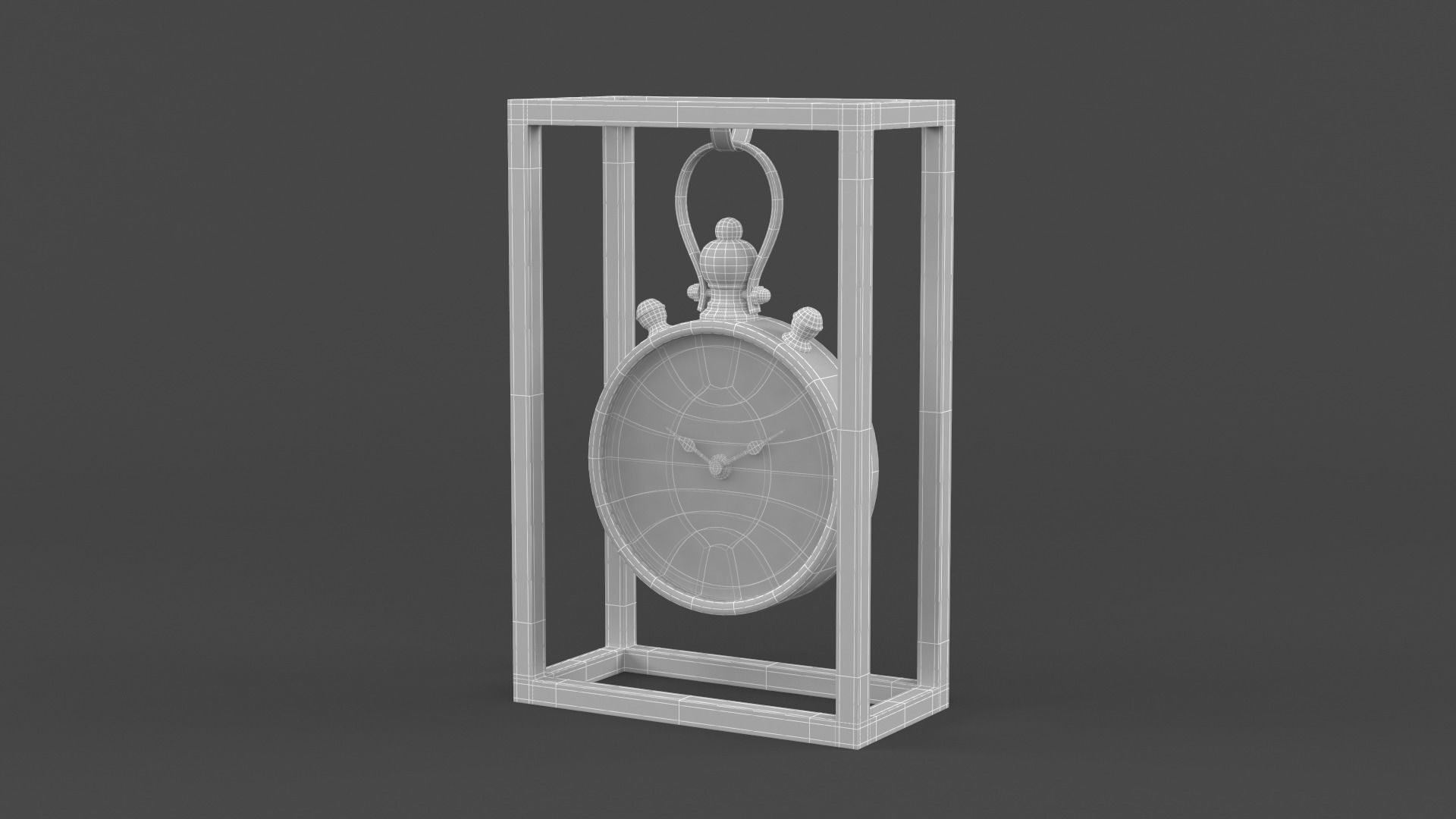 Iron Table Clock 3D model_8