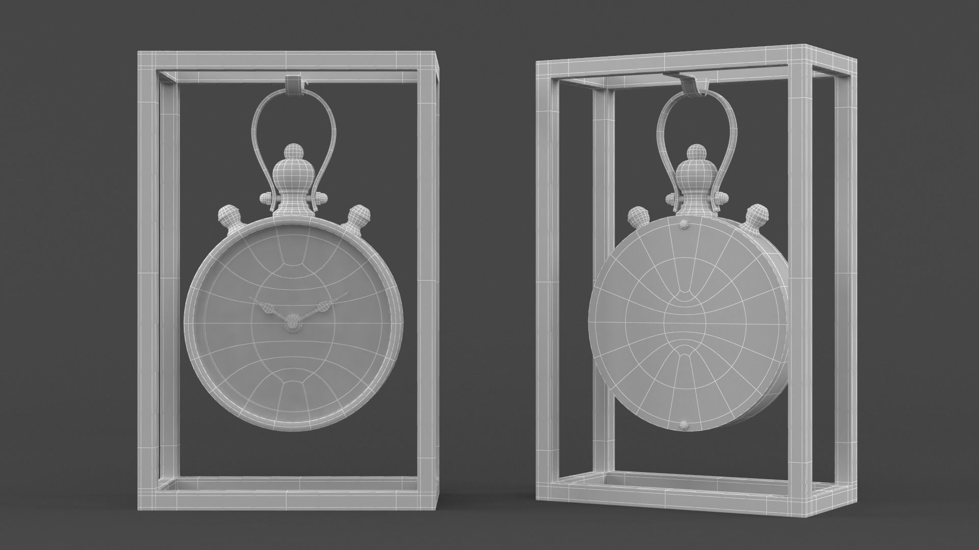 Iron Table Clock 3D model_6
