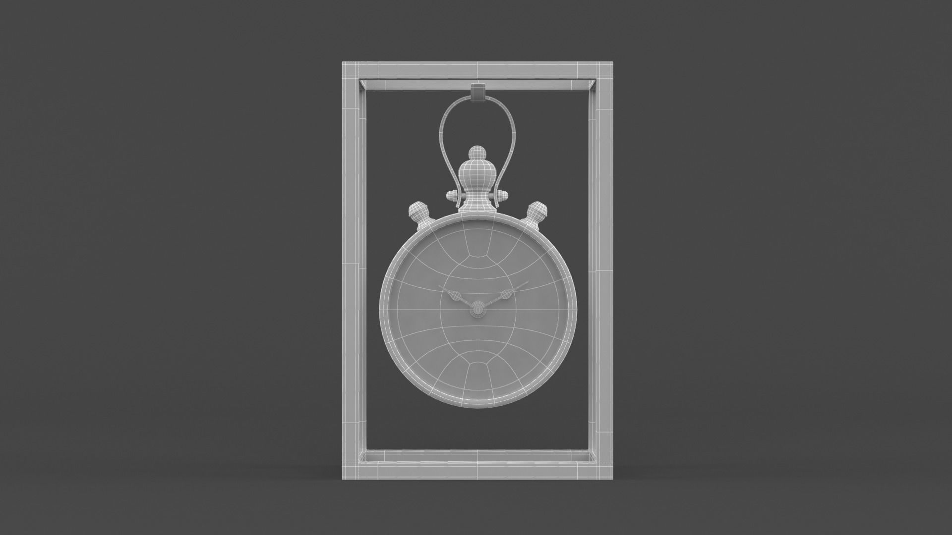 Iron Table Clock 3D model_7