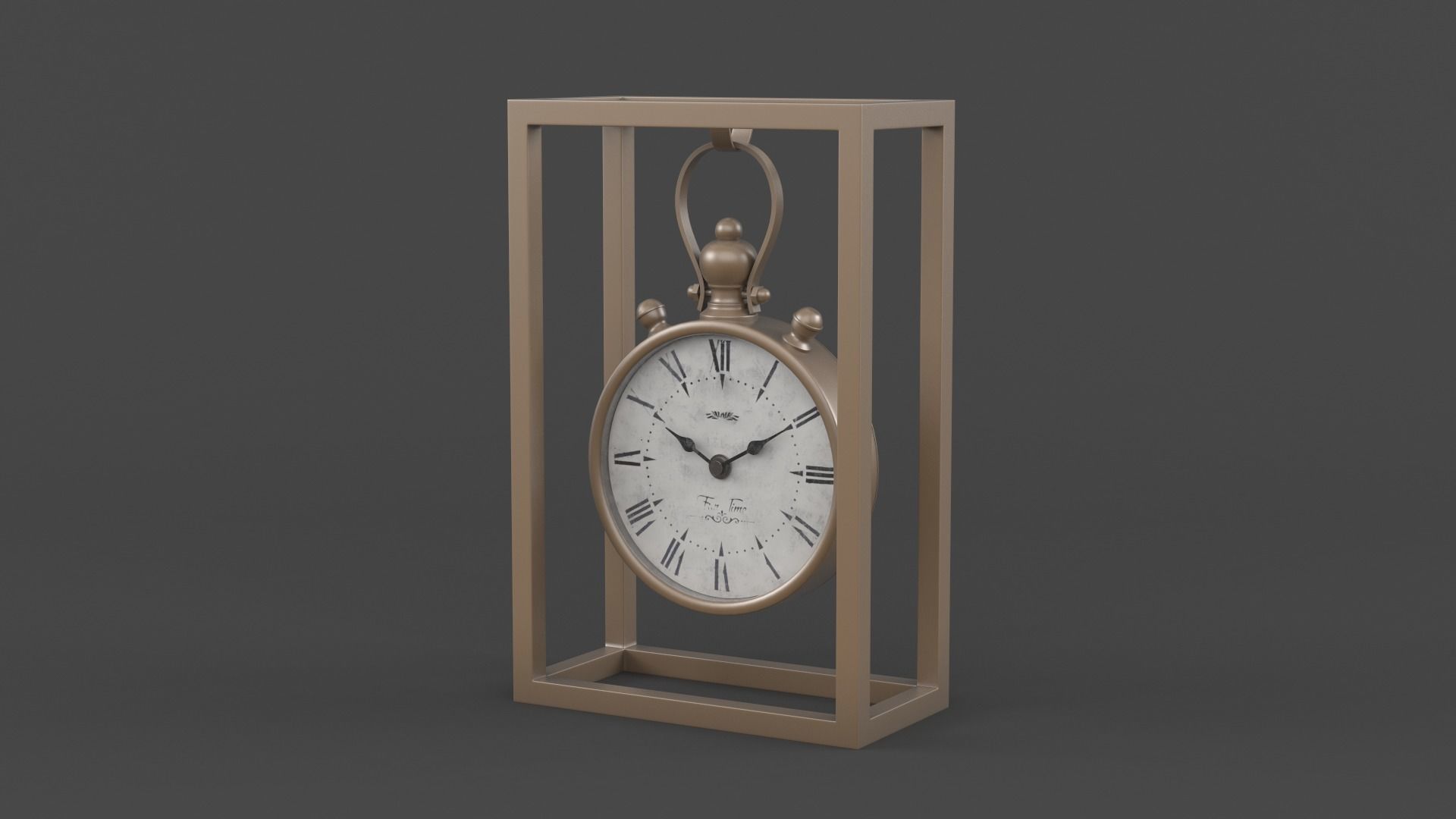 Iron Table Clock 3D model_2