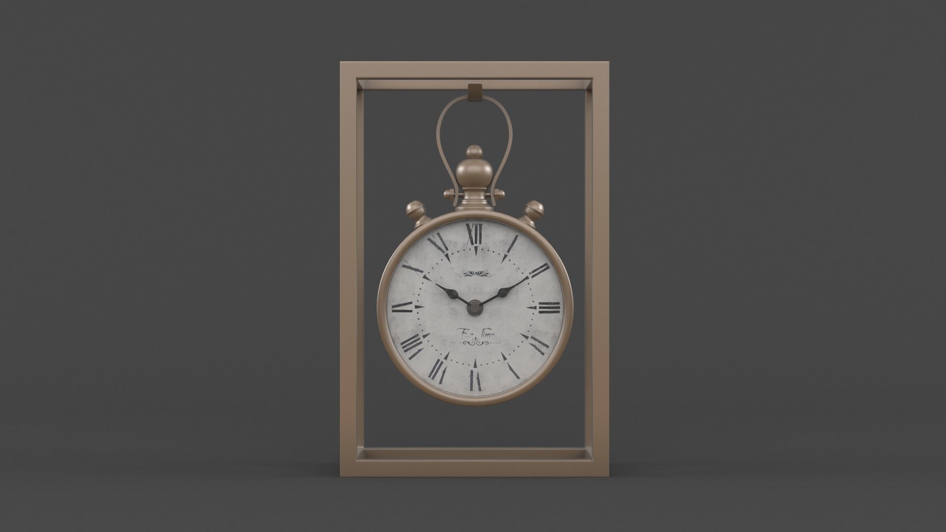 Iron Table Clock 3D model_1