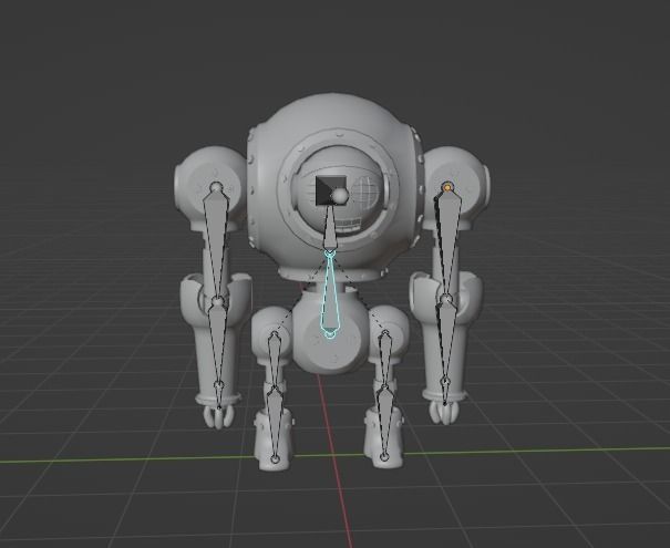 Old Robot Low-poly 3D model_3