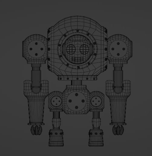 Old Robot Low-poly 3D model_4