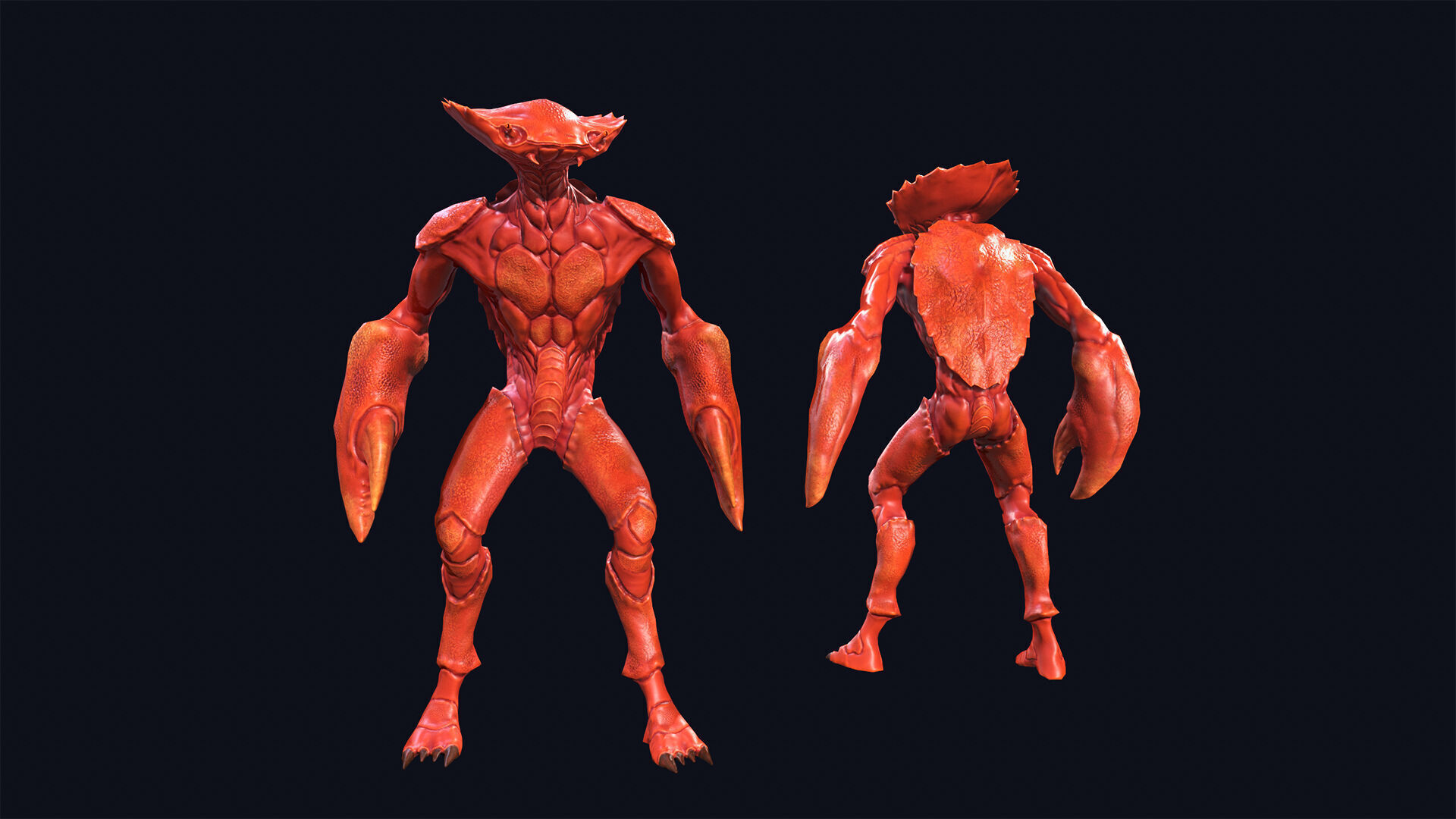 Crab monster 2 Low-poly 3D model_4