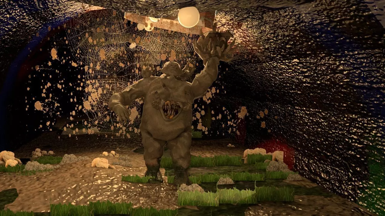 Clay monster  Low-poly 3D model_0