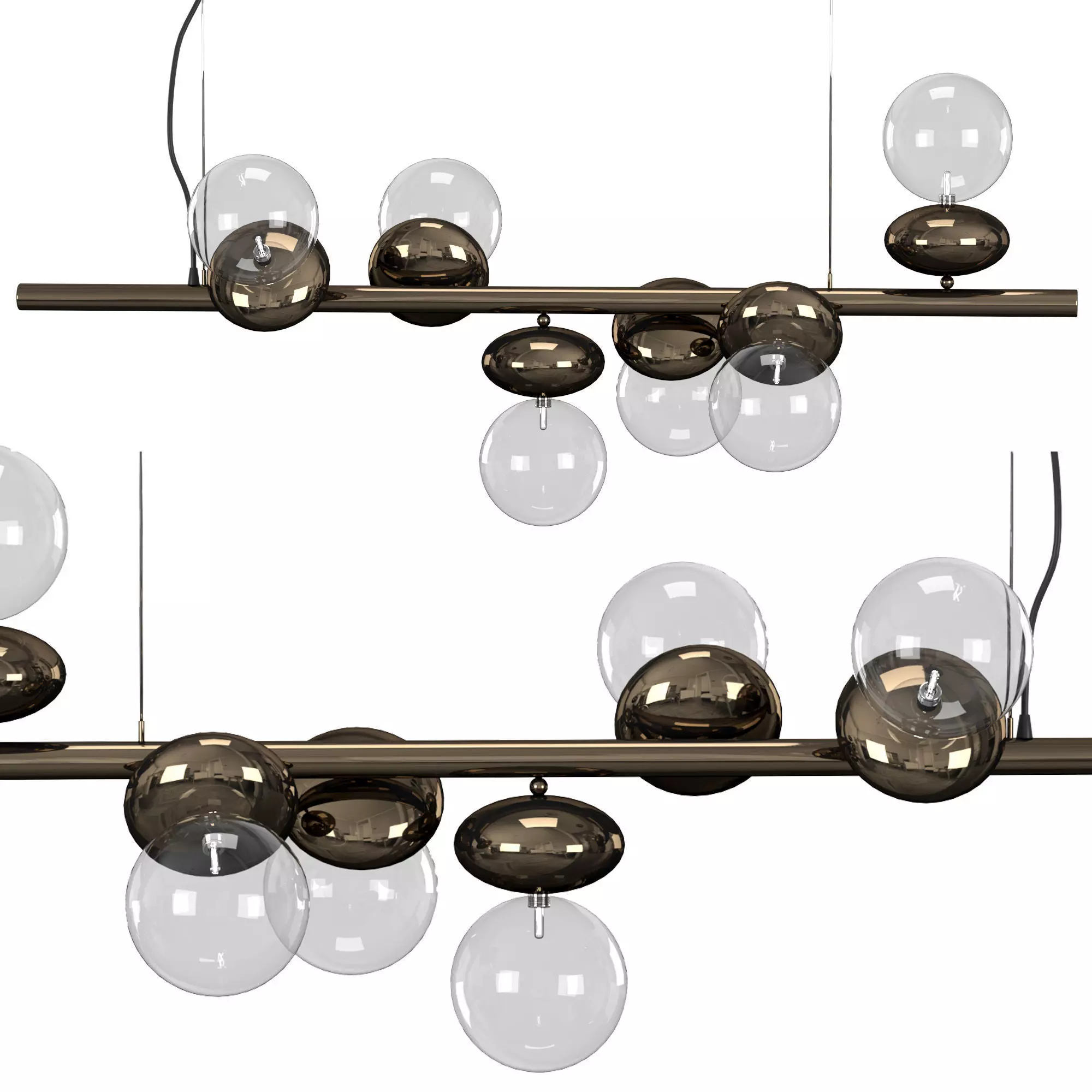 Unica Linear Chandelier 3D model_0