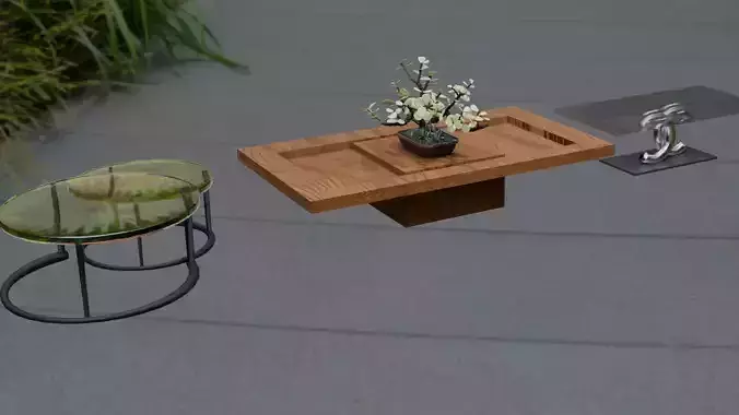 3 designed modern coffee tables collection 3D modeling 3D model
