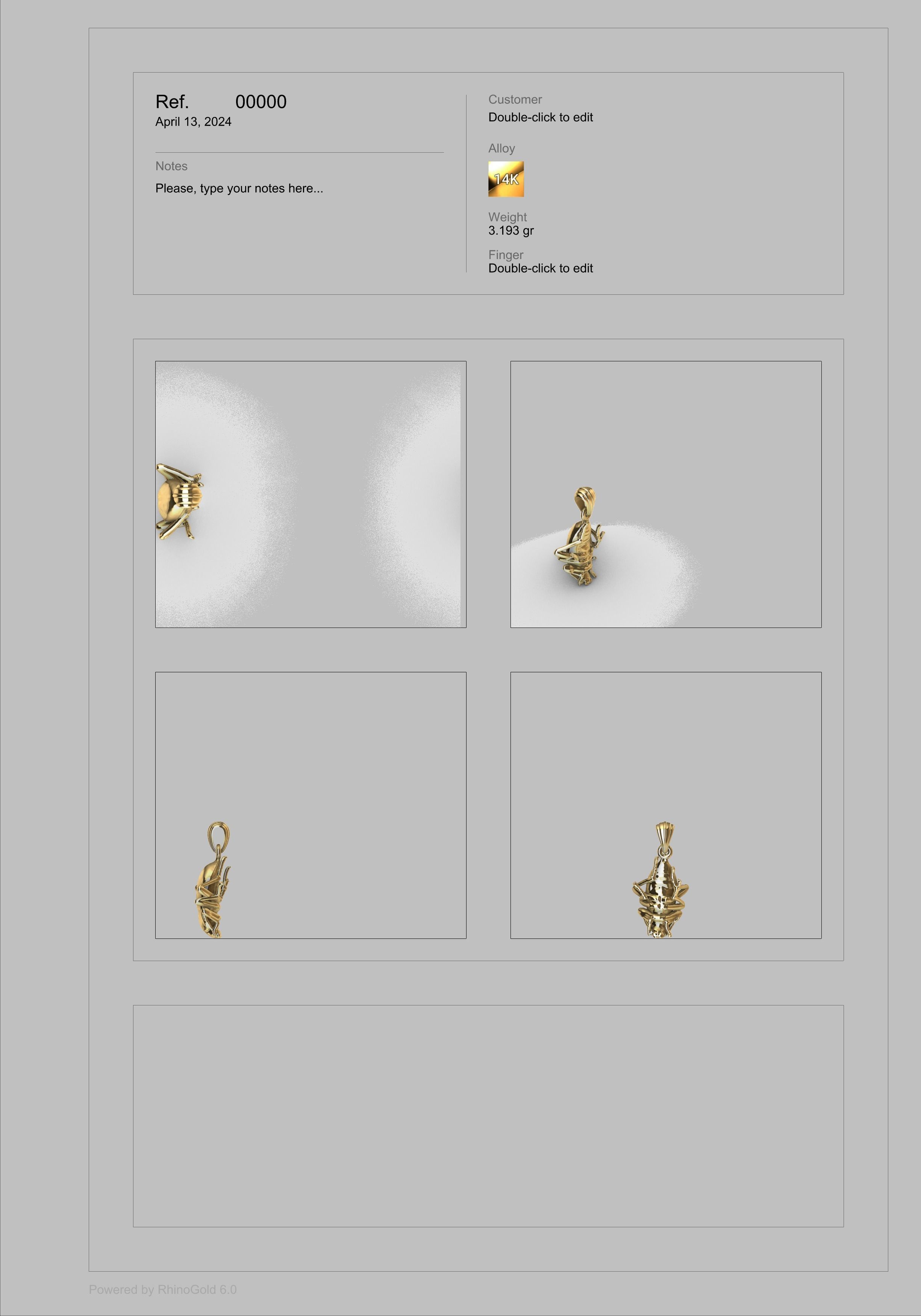 Beetle pendant necklace charm jewelry 3D print model_5