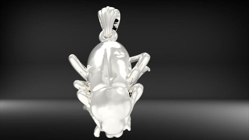 Beetle pendant necklace charm jewelry 3D print model_7