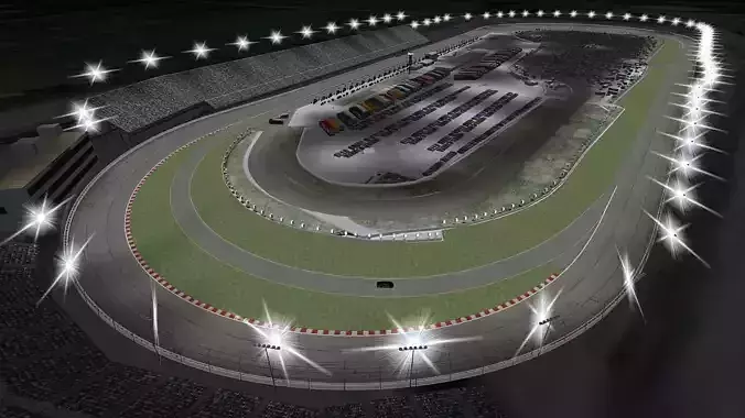 Gateway International Speedway Game Ready Low-poly 3D model