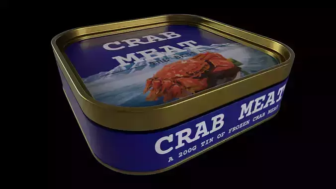Frozen seafood-Crab Meat-GAME READY PBR Low-poly 3D model