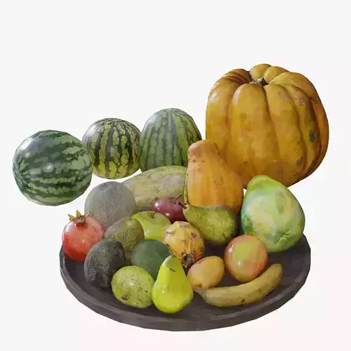 Low Poly 3D Scanned Fruits