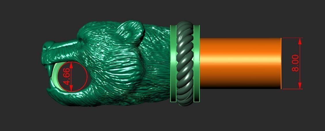 END CAPS FOR THE BEARS BRACELET Printable Model 3D print model_6