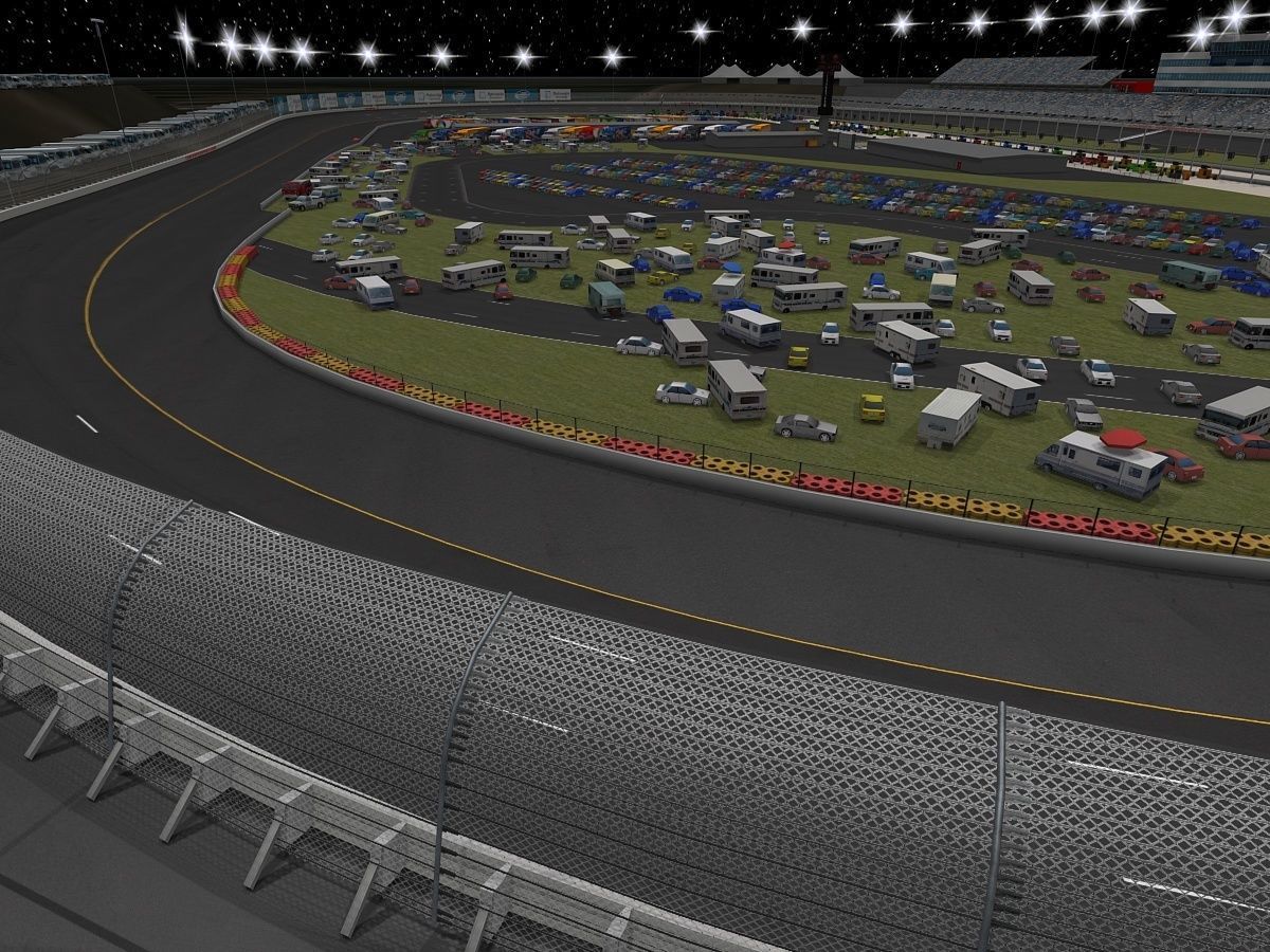 Iowa Speedway Game Ready Low-poly 3D model_9