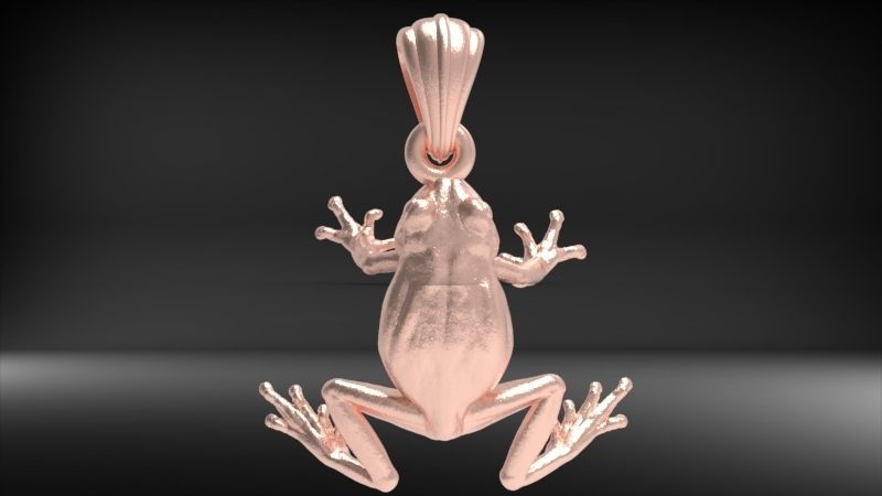 3D Frog Pendant Necklace Charm Jewelry 3D print model_8