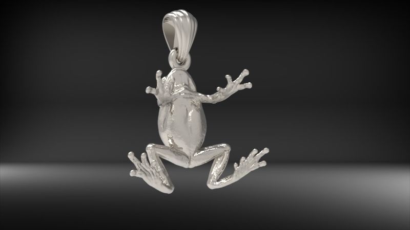 3D Frog Pendant Necklace Charm Jewelry 3D print model_32