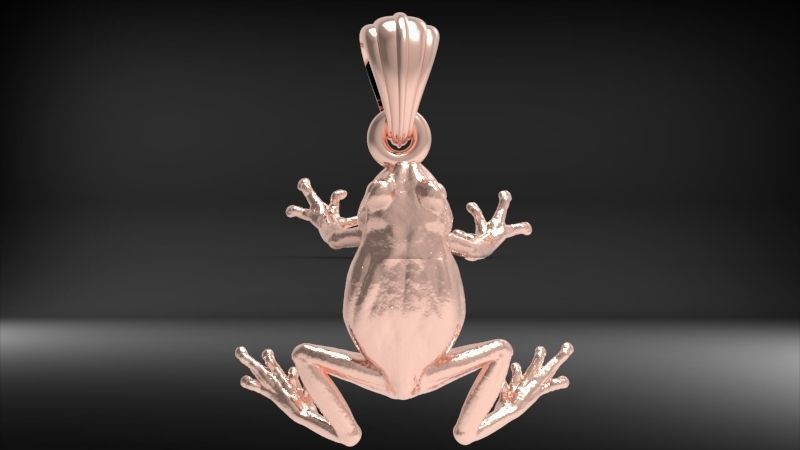 3D Frog Pendant Necklace Charm Jewelry 3D print model_2
