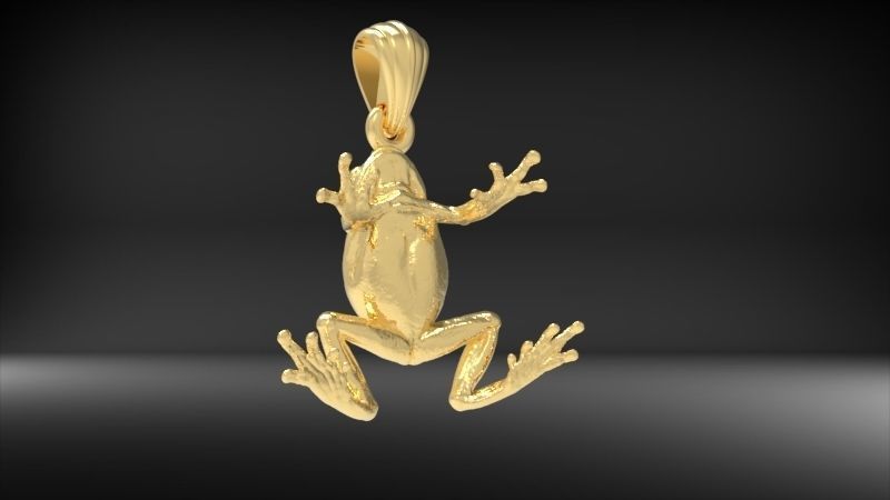 3D Frog Pendant Necklace Charm Jewelry 3D print model_29