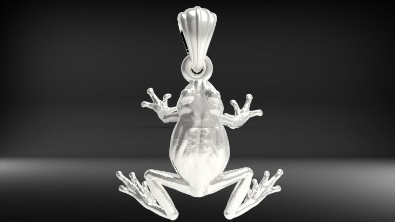 3D Frog Pendant Necklace Charm Jewelry 3D print model_11
