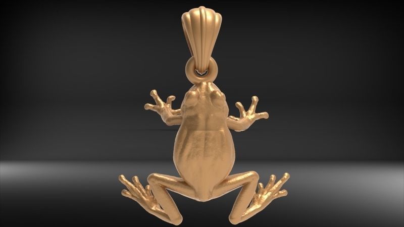 3D Frog Pendant Necklace Charm Jewelry 3D print model_10