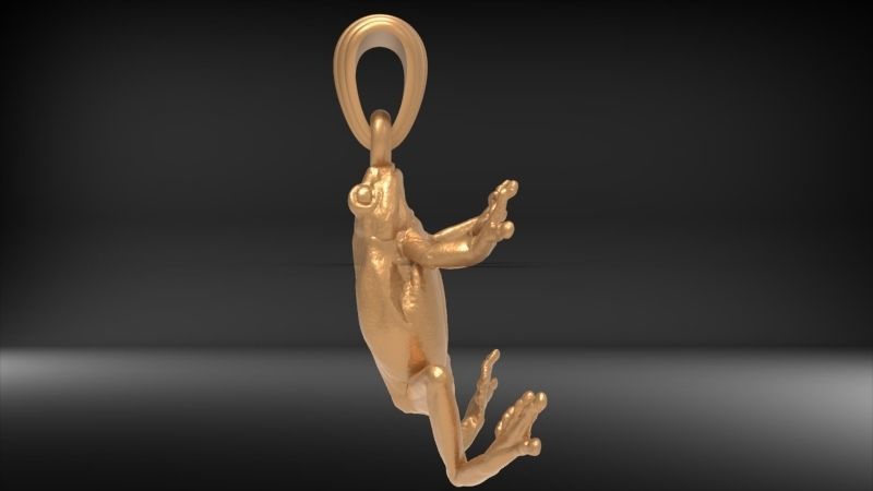 3D Frog Pendant Necklace Charm Jewelry 3D print model_27