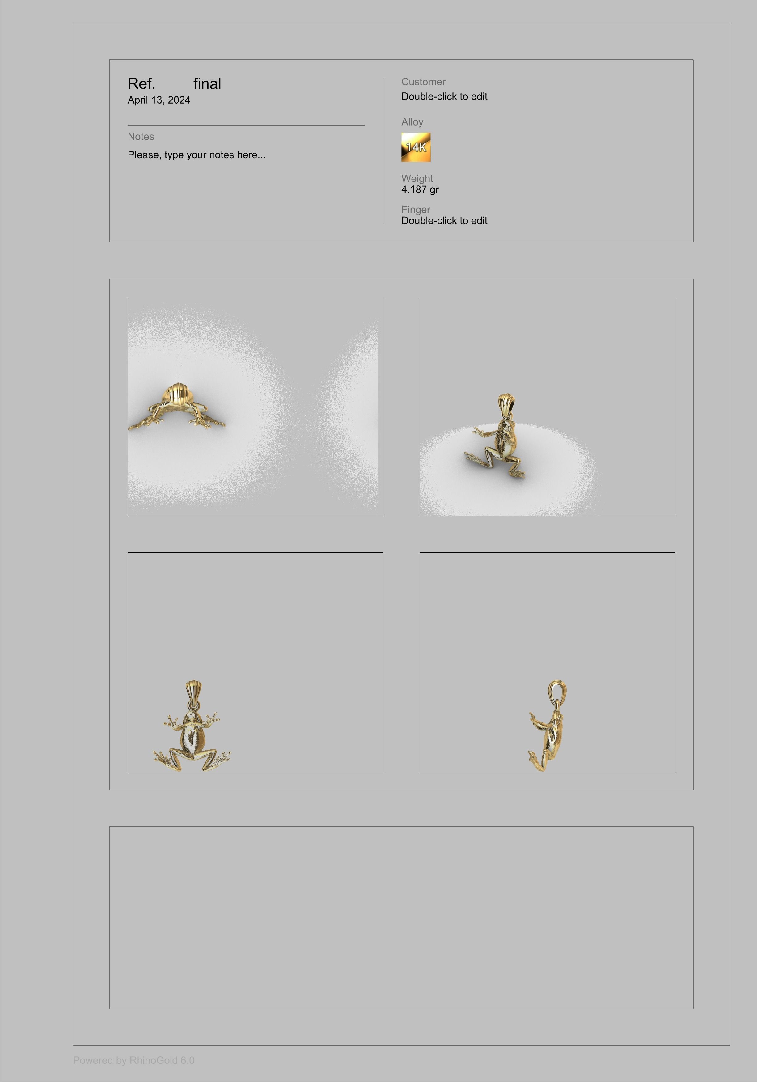 3D Frog Pendant Necklace Charm Jewelry 3D print model_6