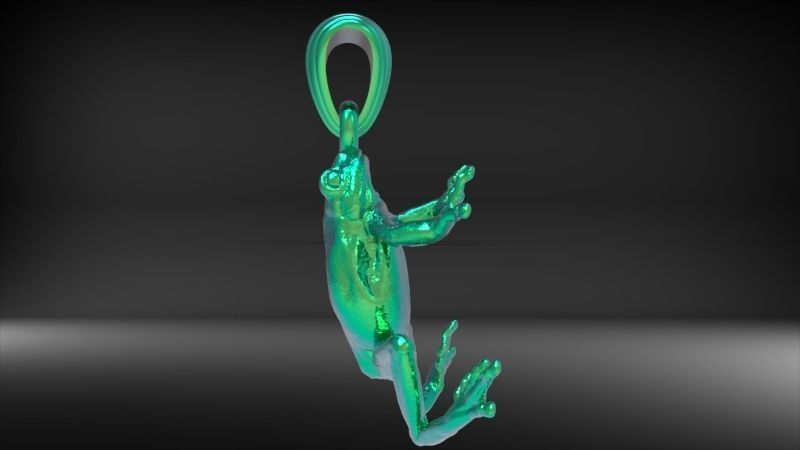 3D Frog Pendant Necklace Charm Jewelry 3D print model_23