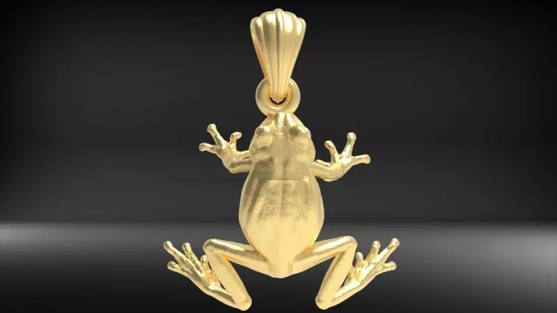 3D Frog Pendant Necklace Charm Jewelry 3D print model_0