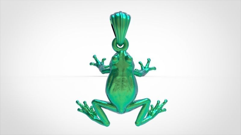 3D Frog Pendant Necklace Charm Jewelry 3D print model_13