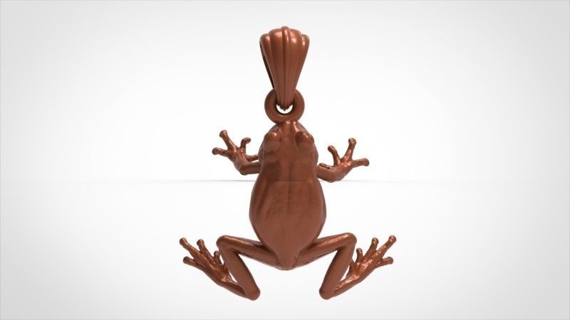 3D Frog Pendant Necklace Charm Jewelry 3D print model_12