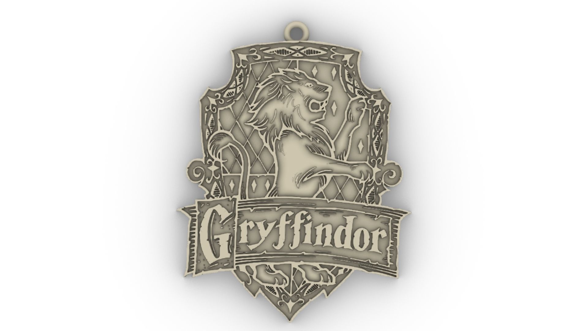 Gryffindor Pendant 3D print model_4