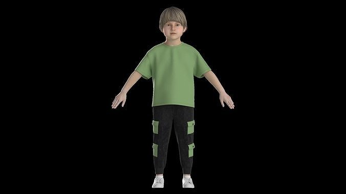 Kids male tracksuit 3D model
