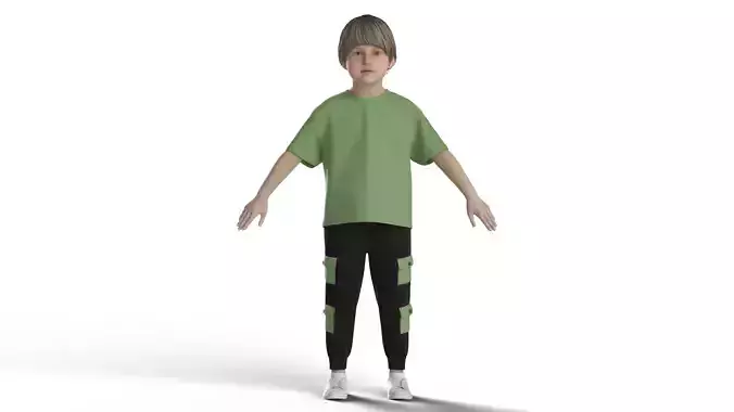 Kids male tracksuit 3D model