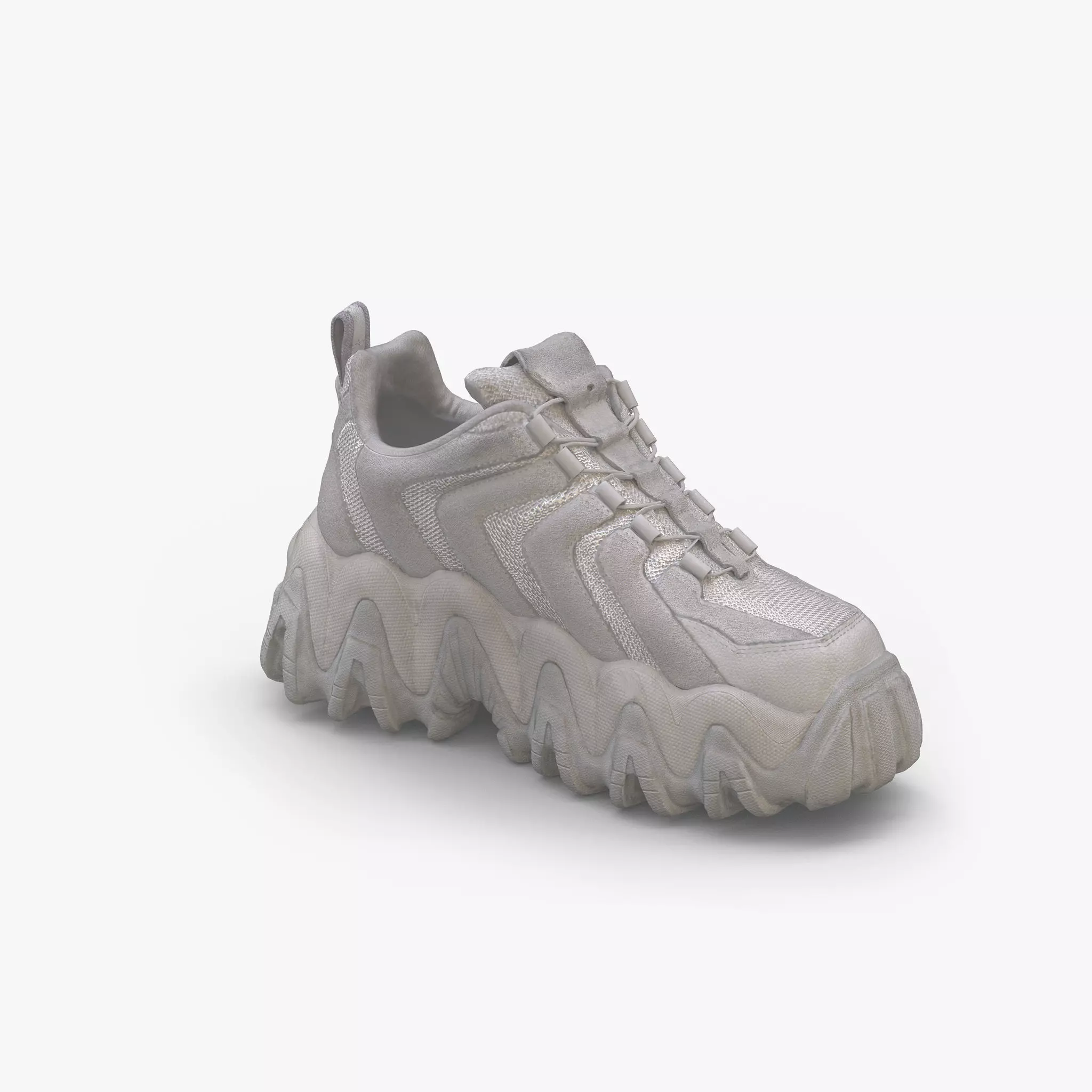 Clunky White Dad Sneaker Shoe Scan Low-poly 3D model