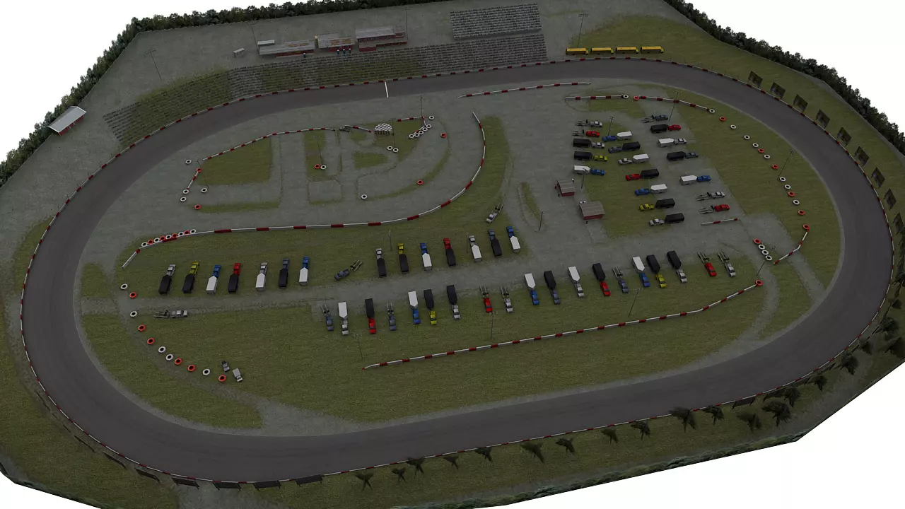 Small Town Speedway Game Ready Low-poly 3D model_0