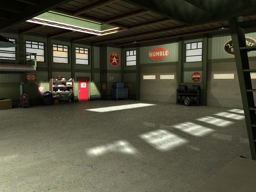 Game Ready Vintage Garage Low-poly 3D model_8