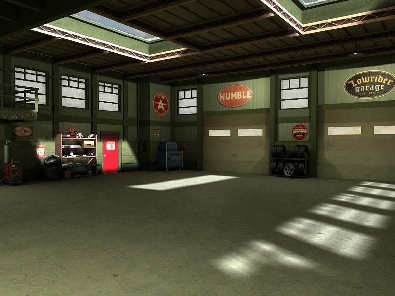 Game Ready Vintage Garage Low-poly 3D model_3