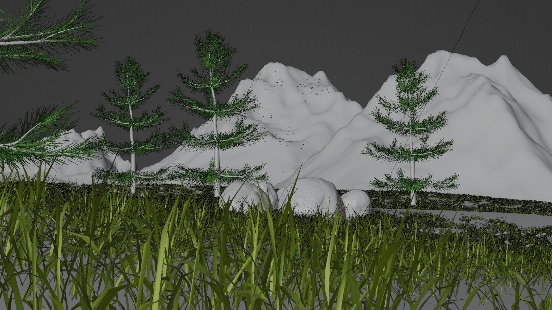 Summer Mountain view Textures Low-poly 3D model Low-poly 3D model_11