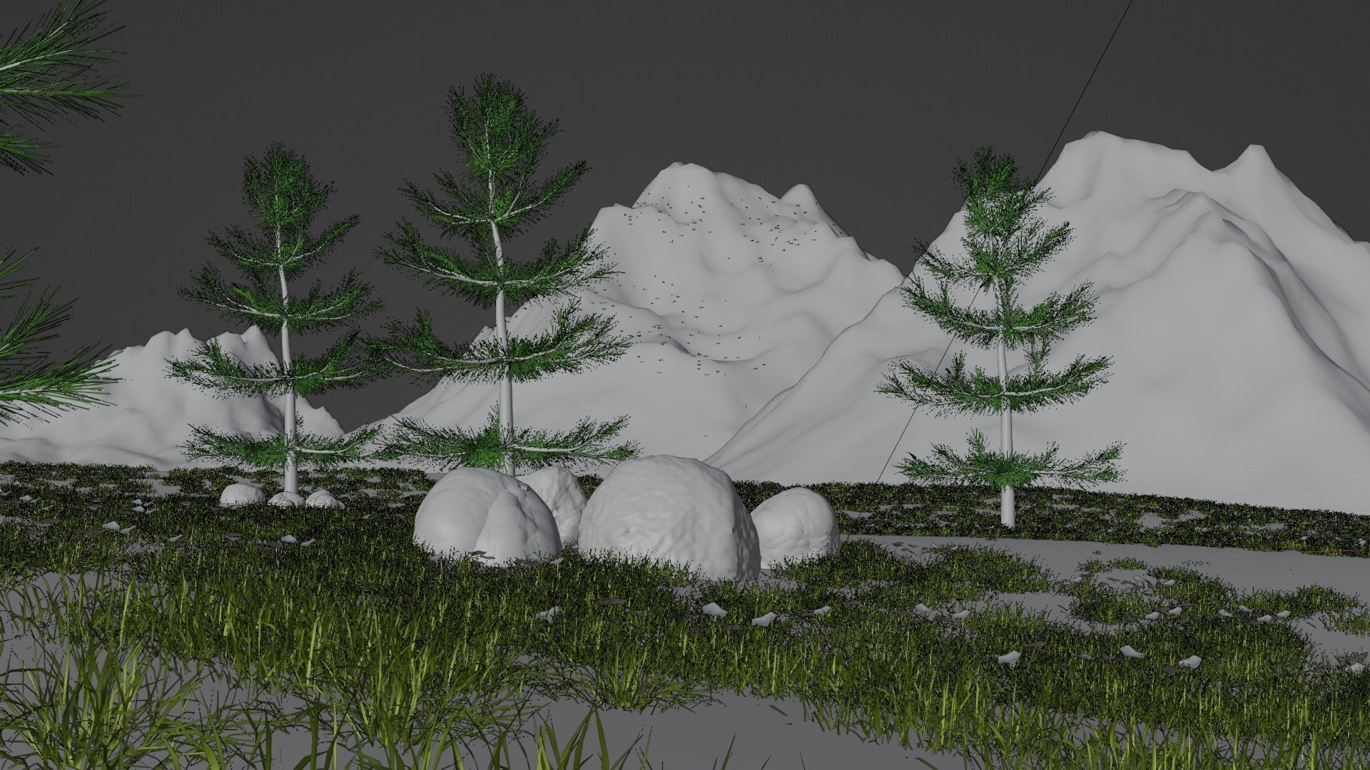 Summer Mountain view Textures Low-poly 3D model Low-poly 3D model_7