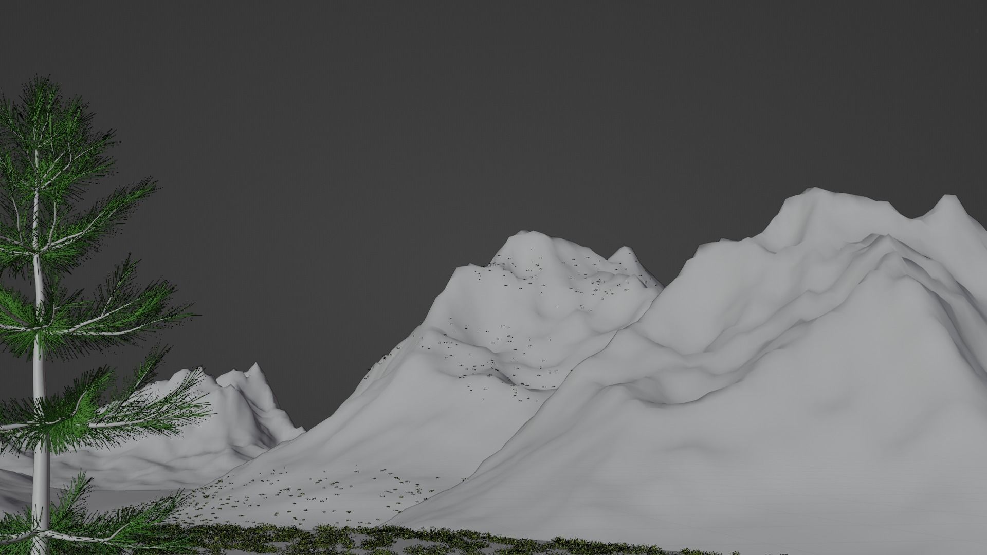Summer Mountain view Textures Low-poly 3D model Low-poly 3D model_3
