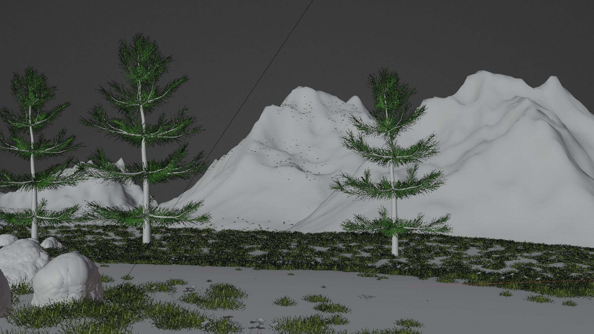 Summer Mountain view Textures Low-poly 3D model Low-poly 3D model_13