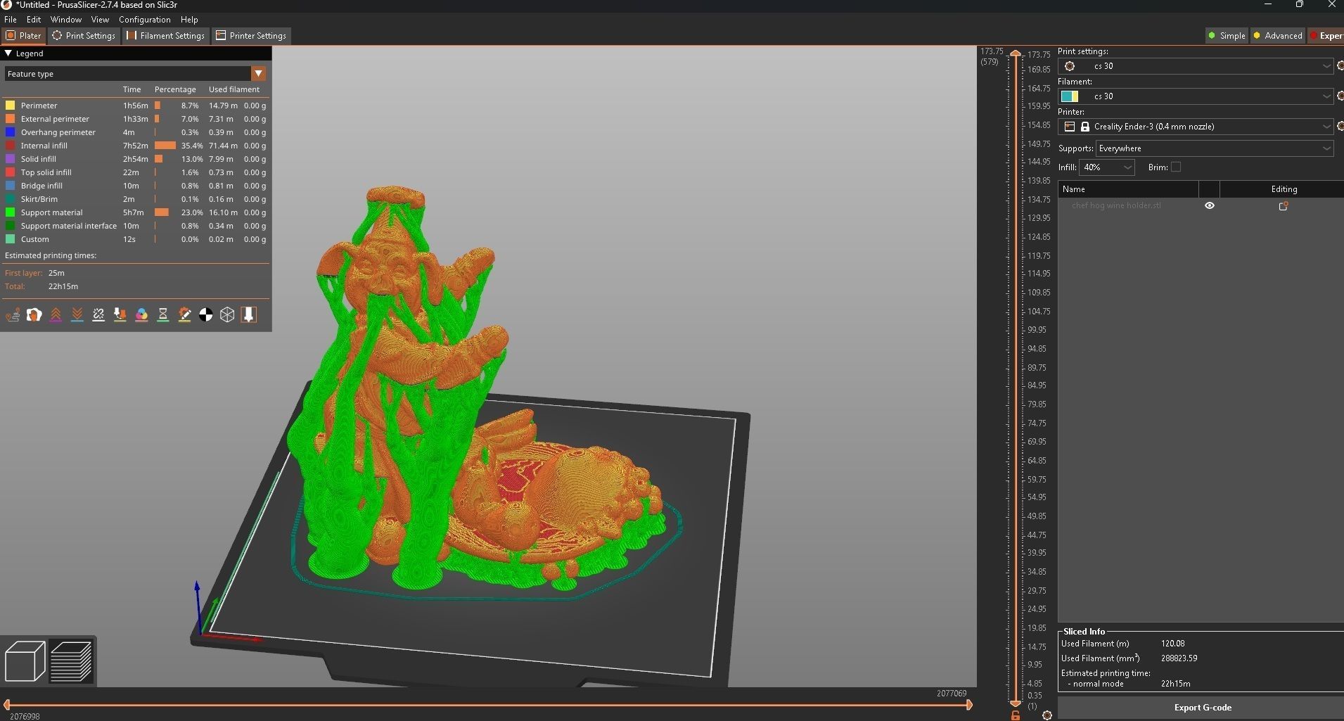 chef hog wine holder 3D print model_5