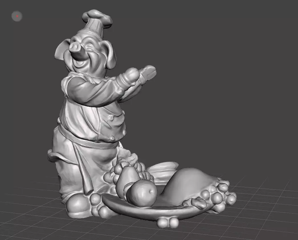 chef hog wine holder 3D print model_0