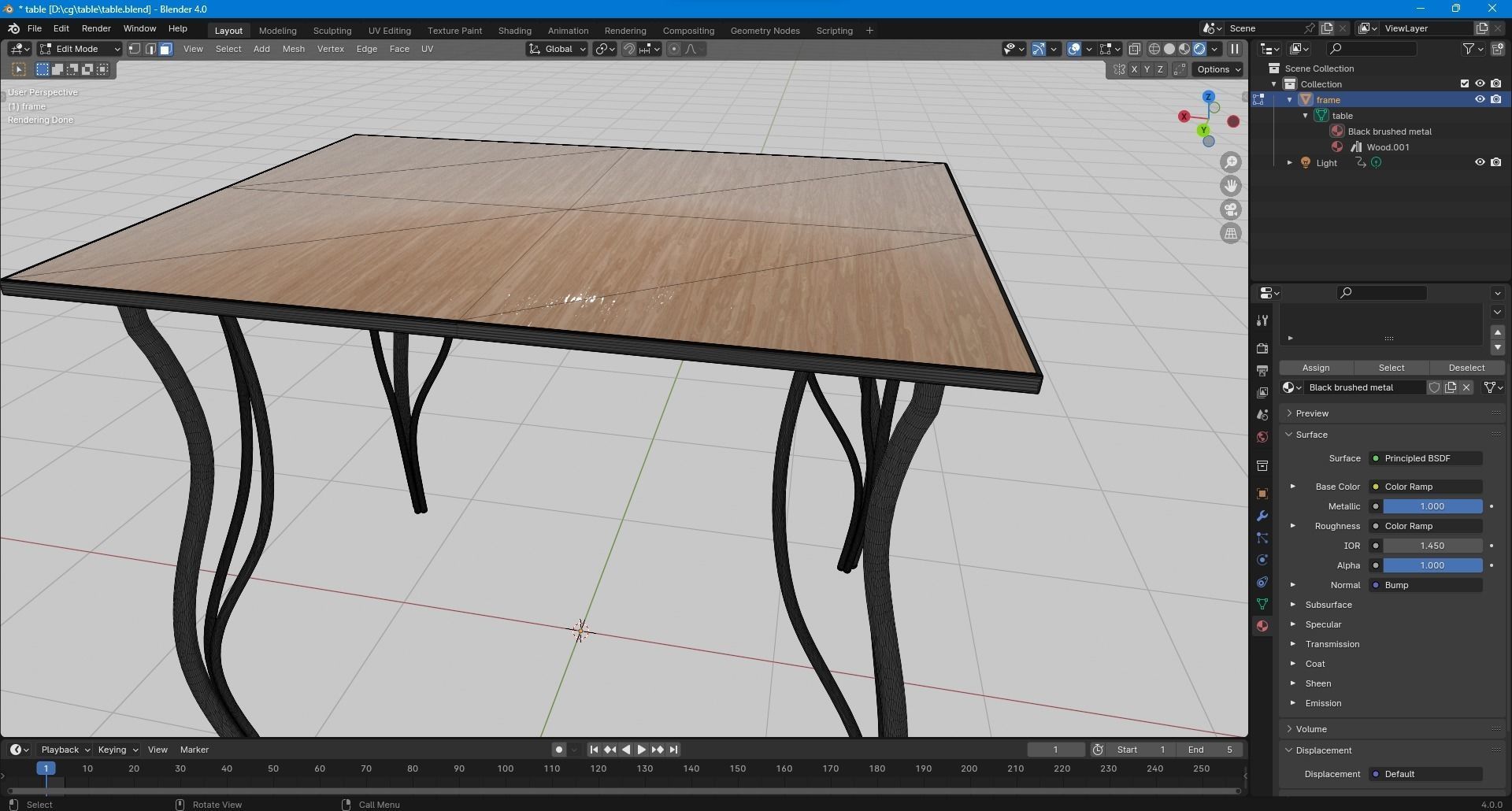 Classic table Free 3D model_7