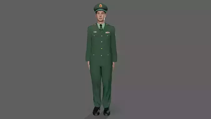 soldier character Low-poly 3D model