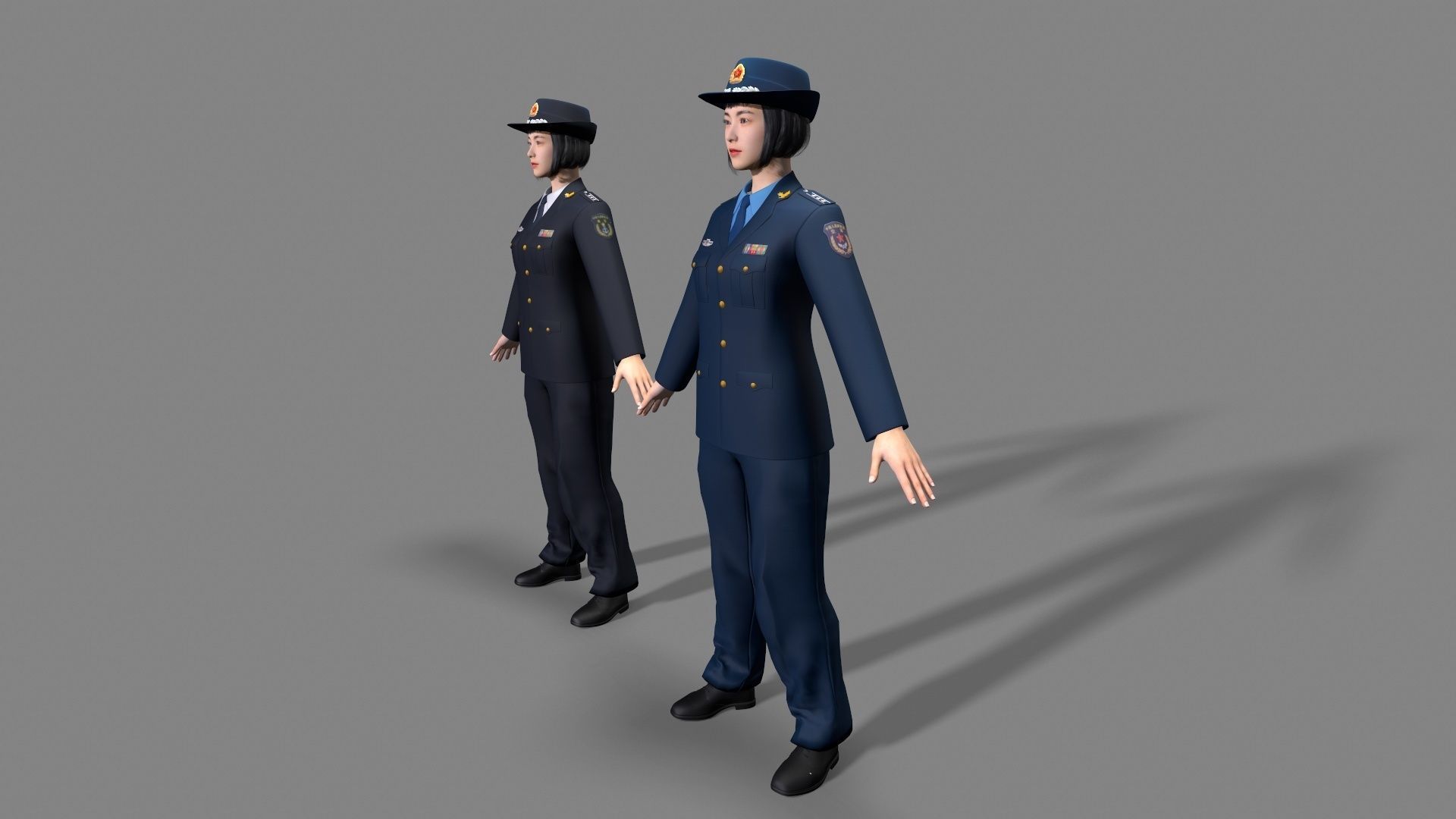 enlisted Woman soldier Low-poly 3D model_2