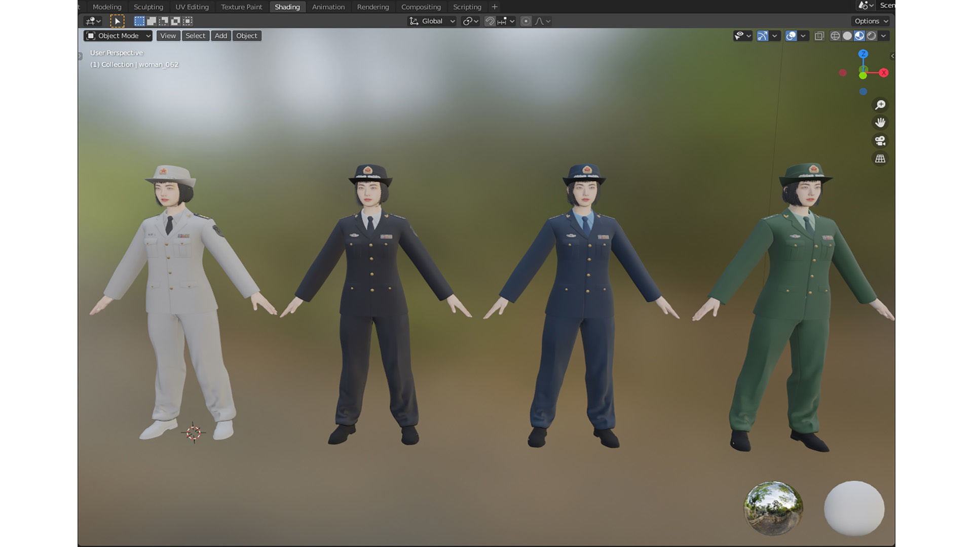 enlisted Woman soldier Low-poly 3D model_14