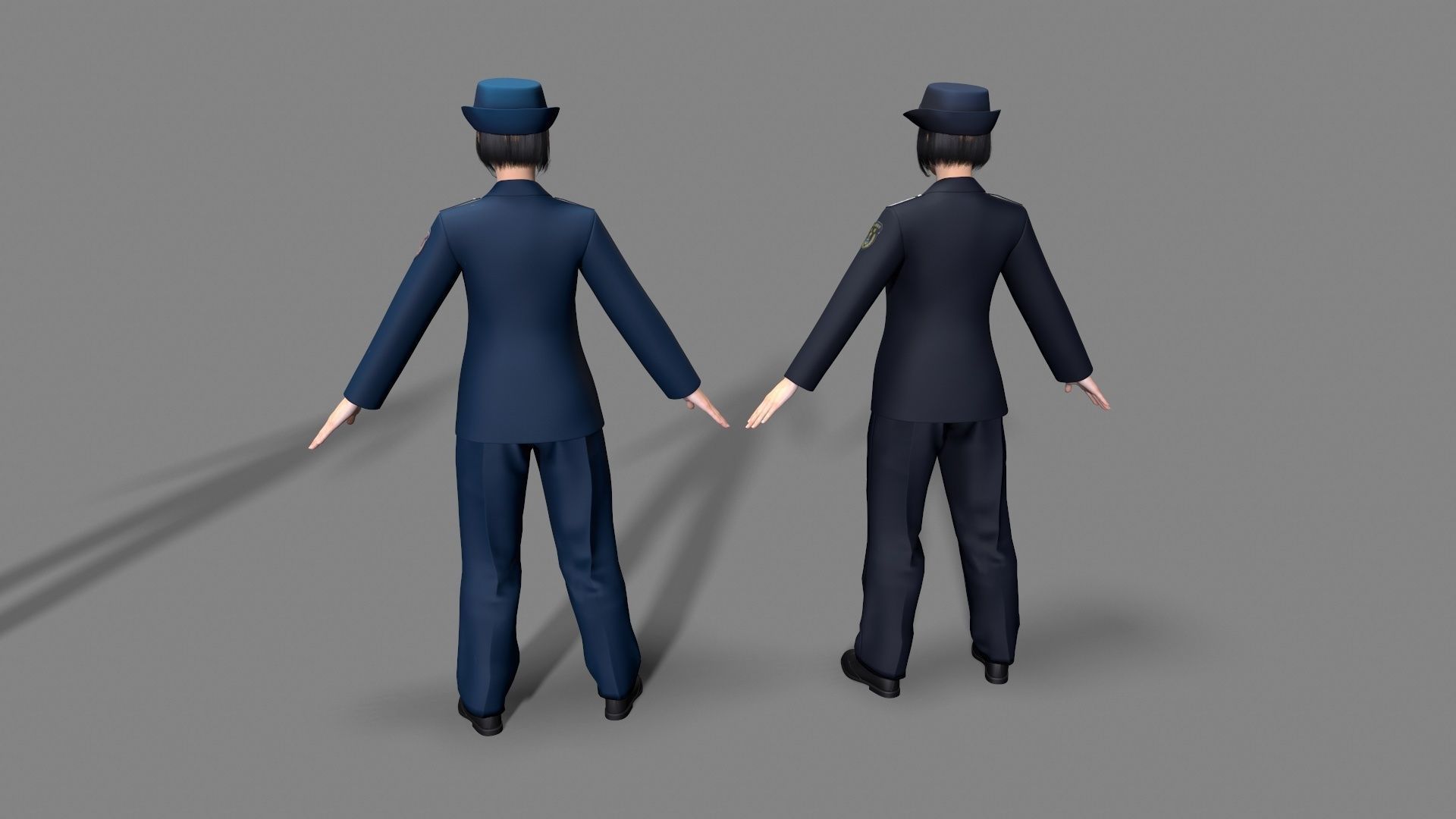 enlisted Woman soldier Low-poly 3D model_3